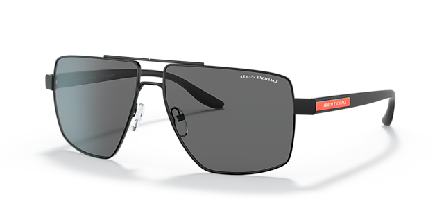 AX2037S Matzwart MetaalSunglass Frames van B24, Hoekweergave