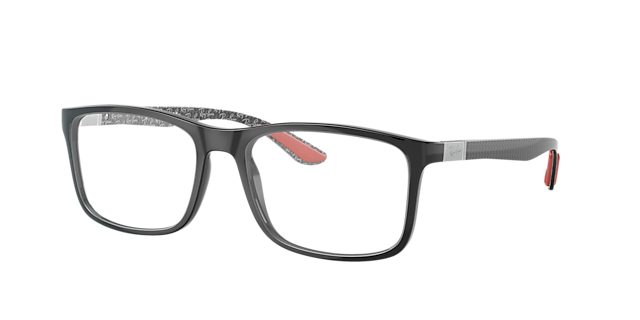 RB8908 Zwart KunststofEyeglass Frames van B24, Hoekweergave