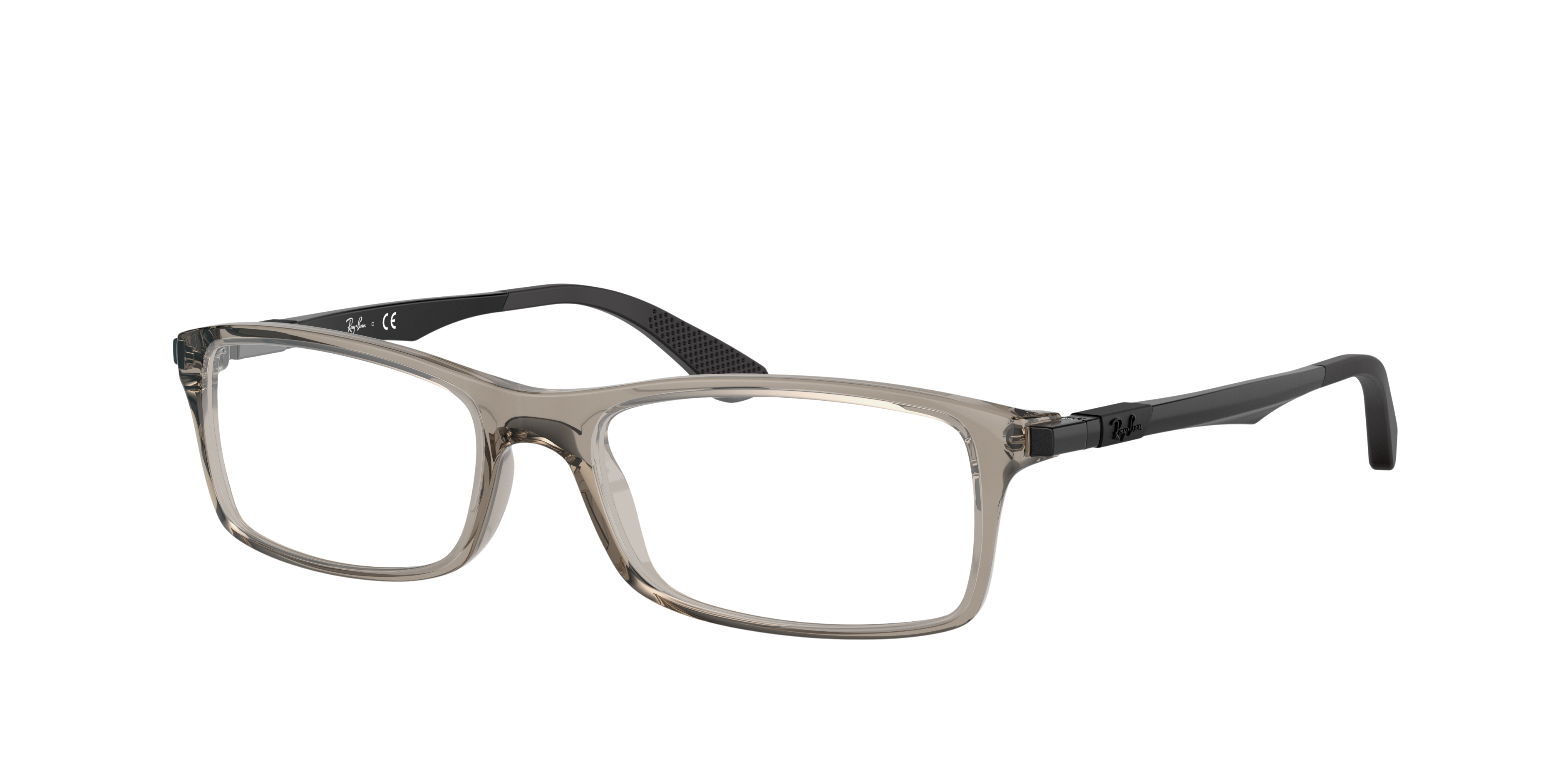 RB7017 Transparen Grey KunststofEyeglass Frames van B24, Hoekweergave