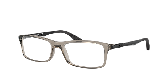 RB7017 Transparen Grey KunststofEyeglass Frames van B24, Hoekweergave