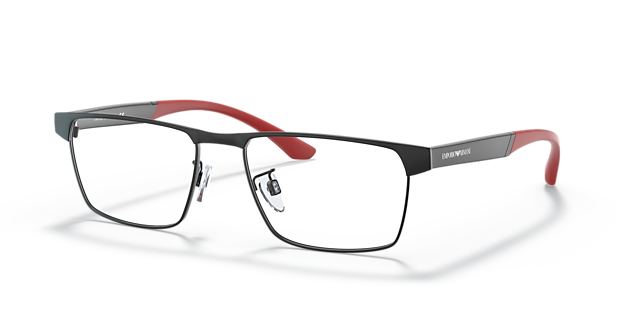 EA1124 Matzwart MetaalEyeglass Frames van B24, Hoekweergave
