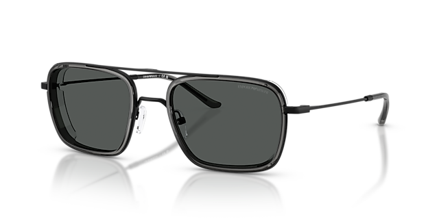 EA2162 Matzwart MetaalSunglass Frames van B24, Hoekweergave
