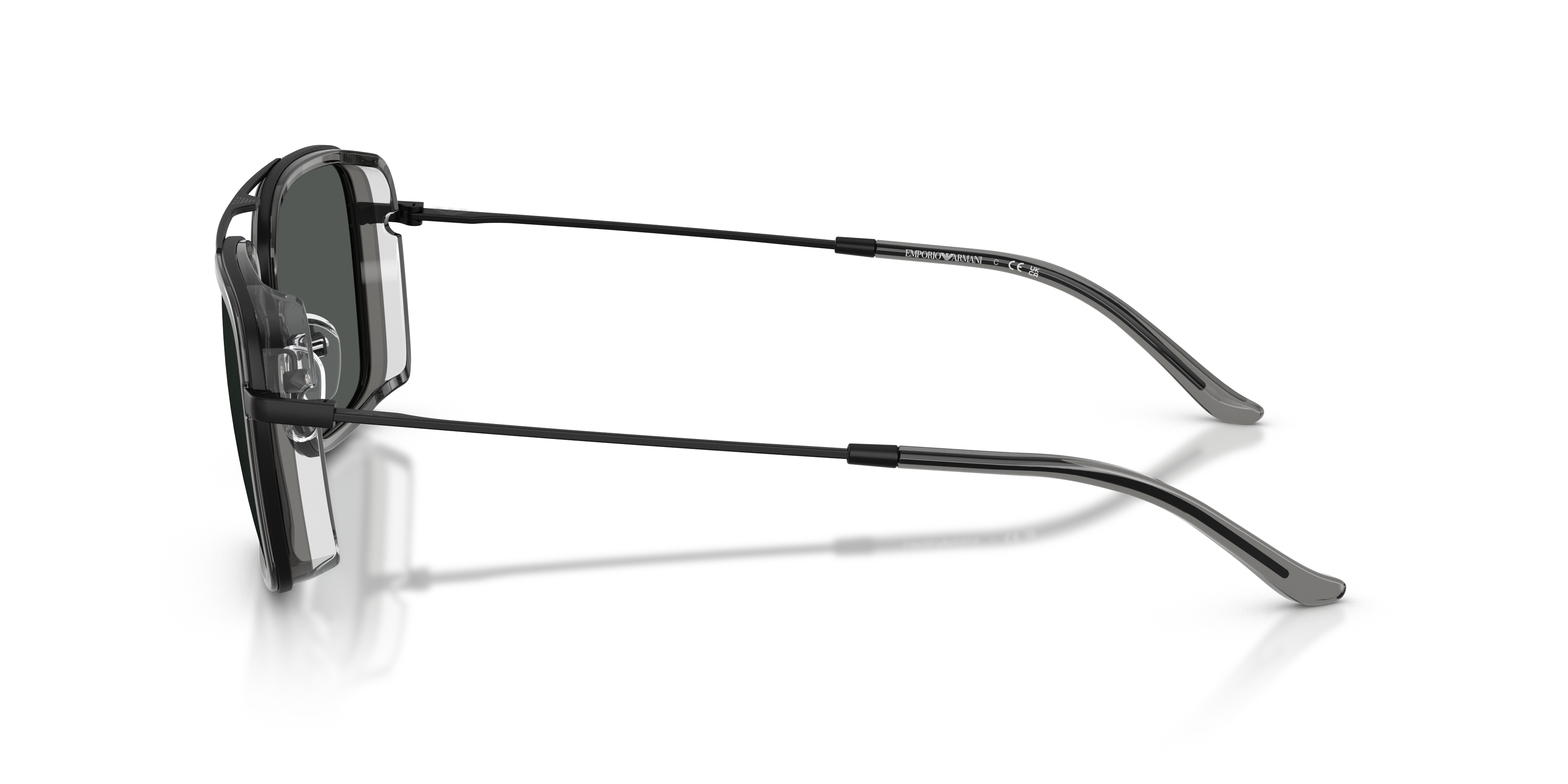 EA2162 Matt Schwarz MetallSunglass Frames von B24, Seitenansicht