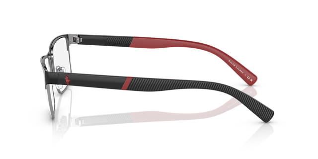 PH1215 Shiny Black & Gunmetal MetaalEyeglass Frames van B24, Zijaanzicht