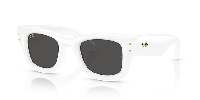 Wayfarer Puffer Wit KunststofSunglass Frames van B24, Hoekweergave