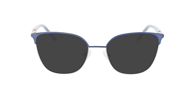 Emma Light Blue  &  Silver MetallEyeglass Frames von B24, mit getönten Gläsern