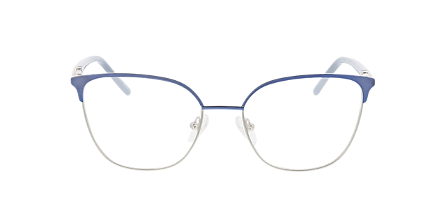 Emma Light Blue  &  Silver MetallEyeglass Frames von B24, Vorderansicht