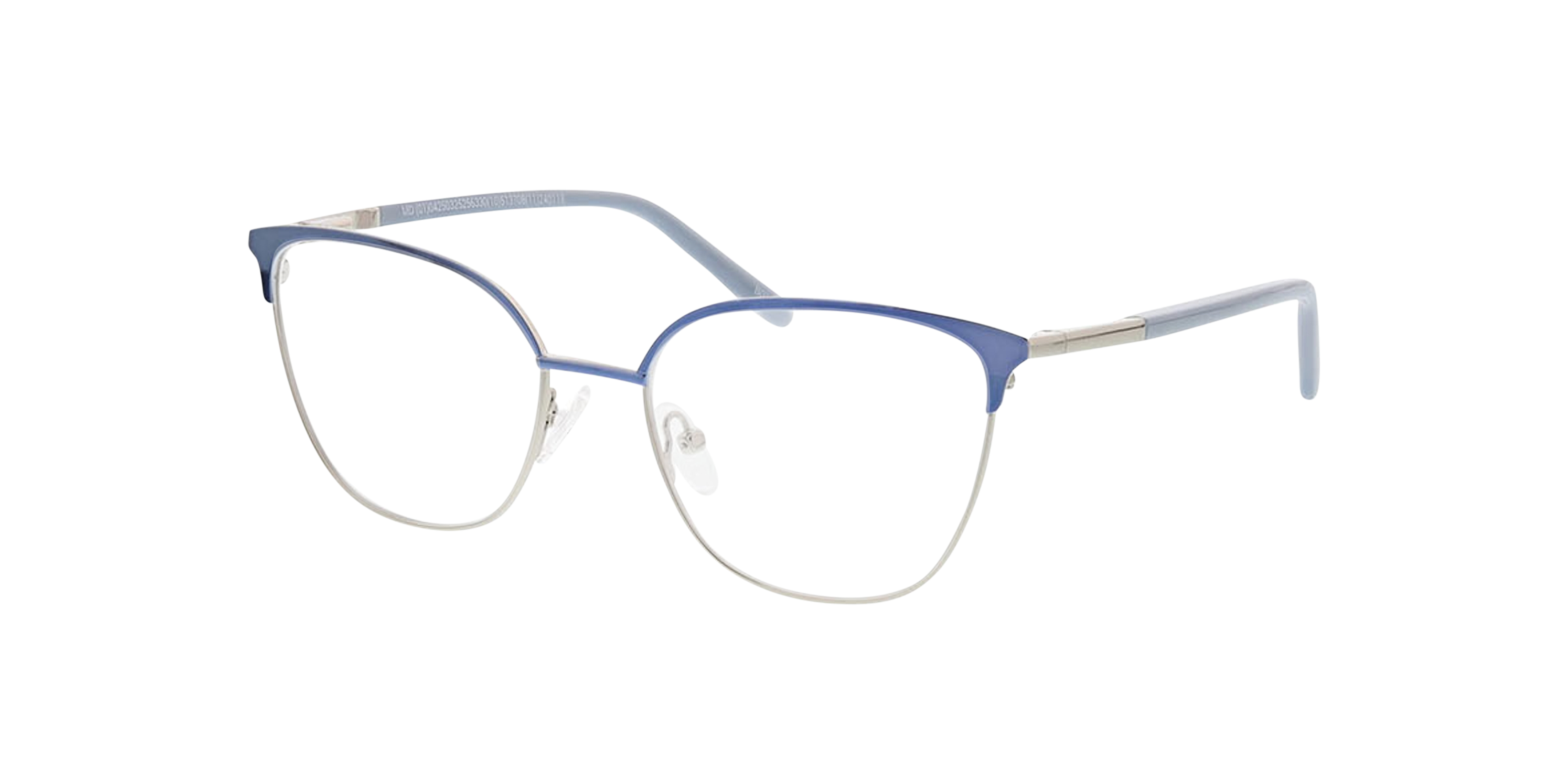 Emma Lichtblauw  &  zilver MetaalEyeglass Frames van B24, Hoekweergave