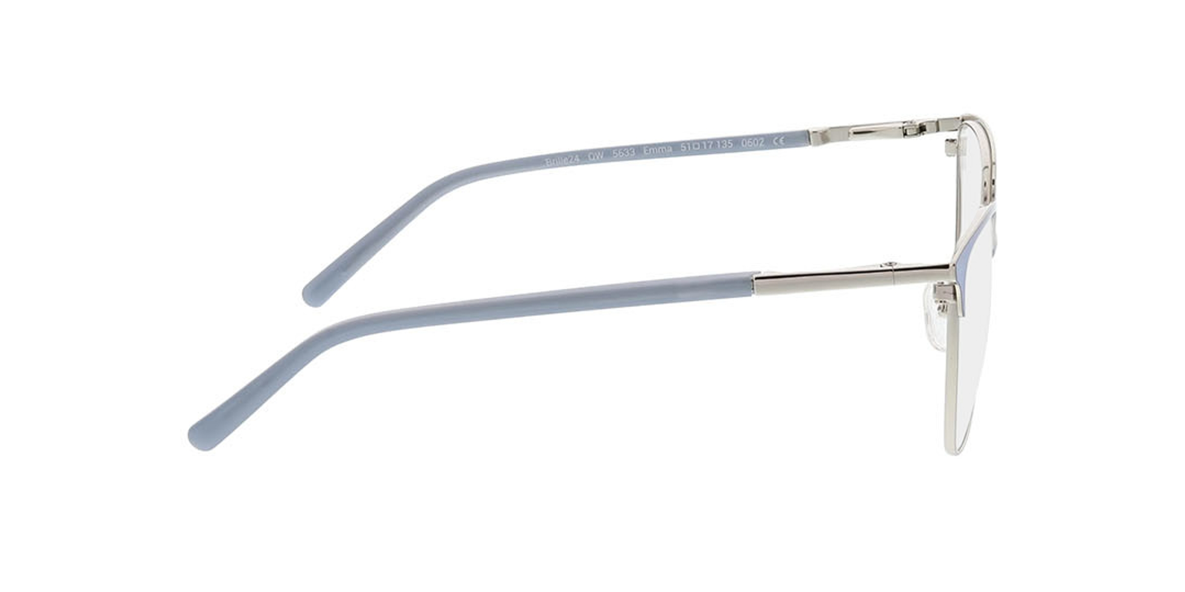 Emma Lichtblauw  &  zilver MetaalEyeglass Frames van B24, Zijaanzicht
