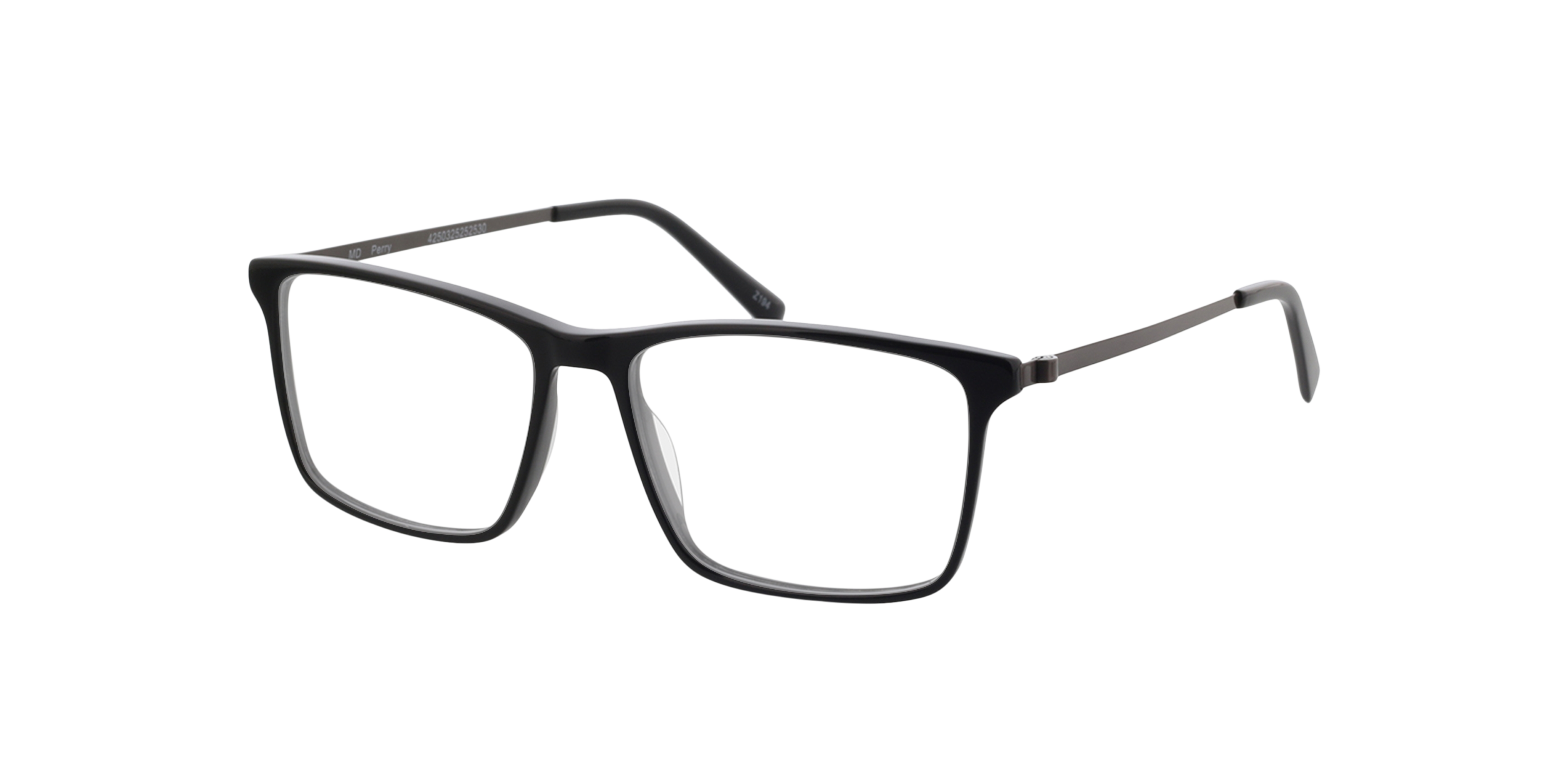 Perry Black  &  Matt Light Gun AcetatEyeglass Frames von B24, Dreiviertelansicht