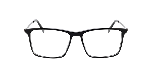 Perry Zwart & mat licht gunmetal AcetaatEyeglass Frames van B24, Vooraanzicht