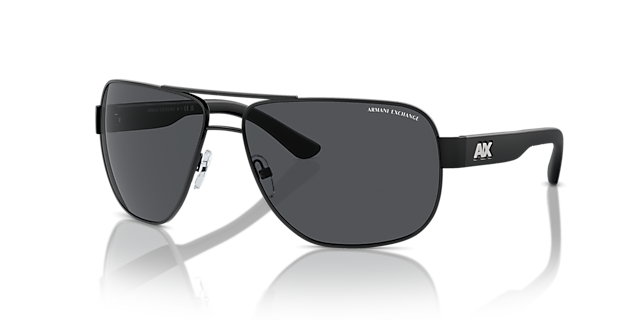 AX2012S Matt Schwarz MetallSunglass Frames von B24, Dreiviertelansicht