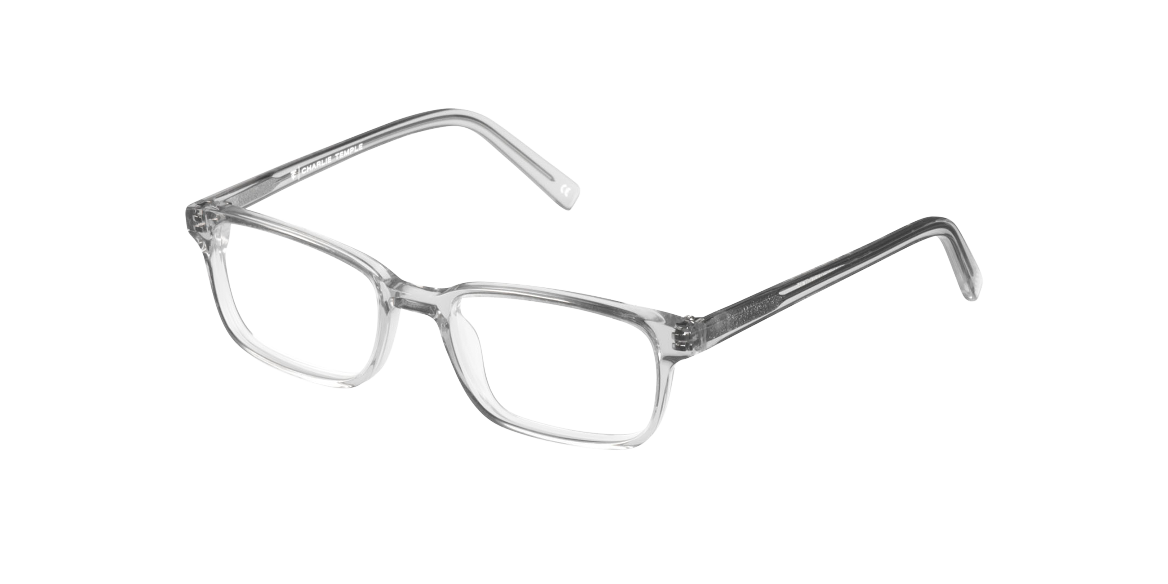 Teddy White Crystal AcetatEyeglass Frames von B24, Dreiviertelansicht