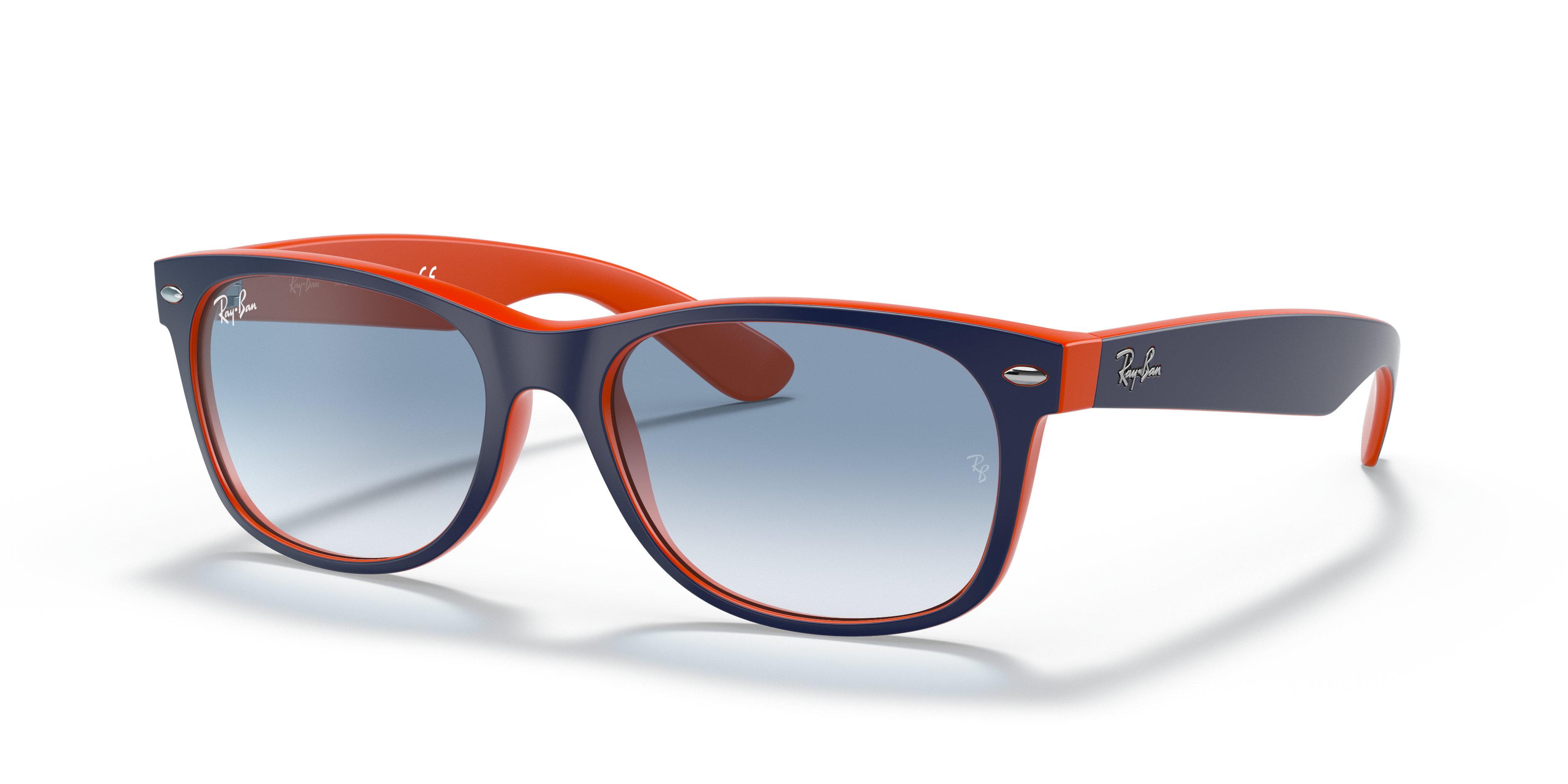 RB2132 Blau auf Orange KunststoffSunglass Frames von B24, Dreiviertelansicht