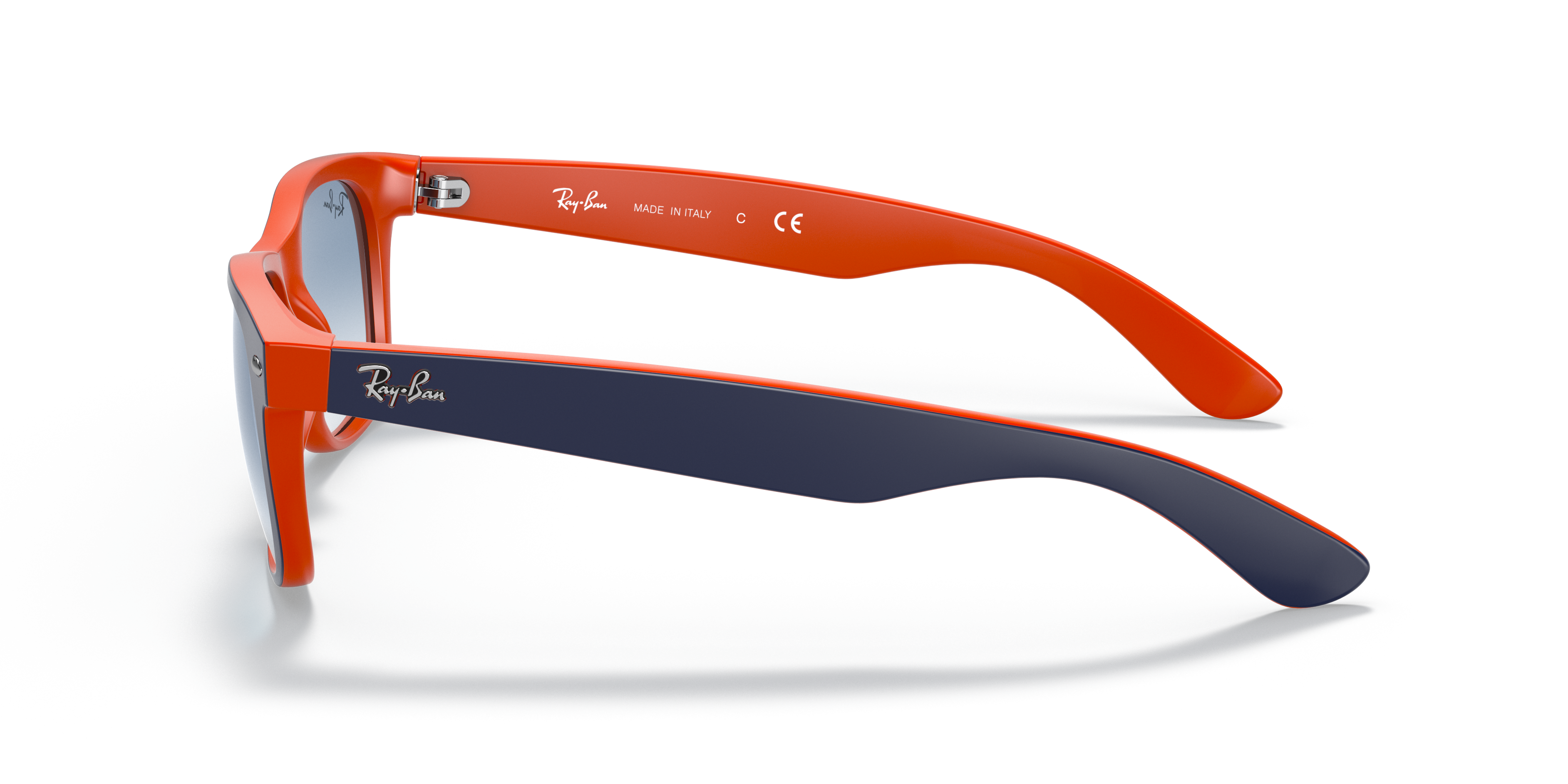 RB2132 Blau auf Orange KunststoffSunglass Frames von B24, Seitenansicht