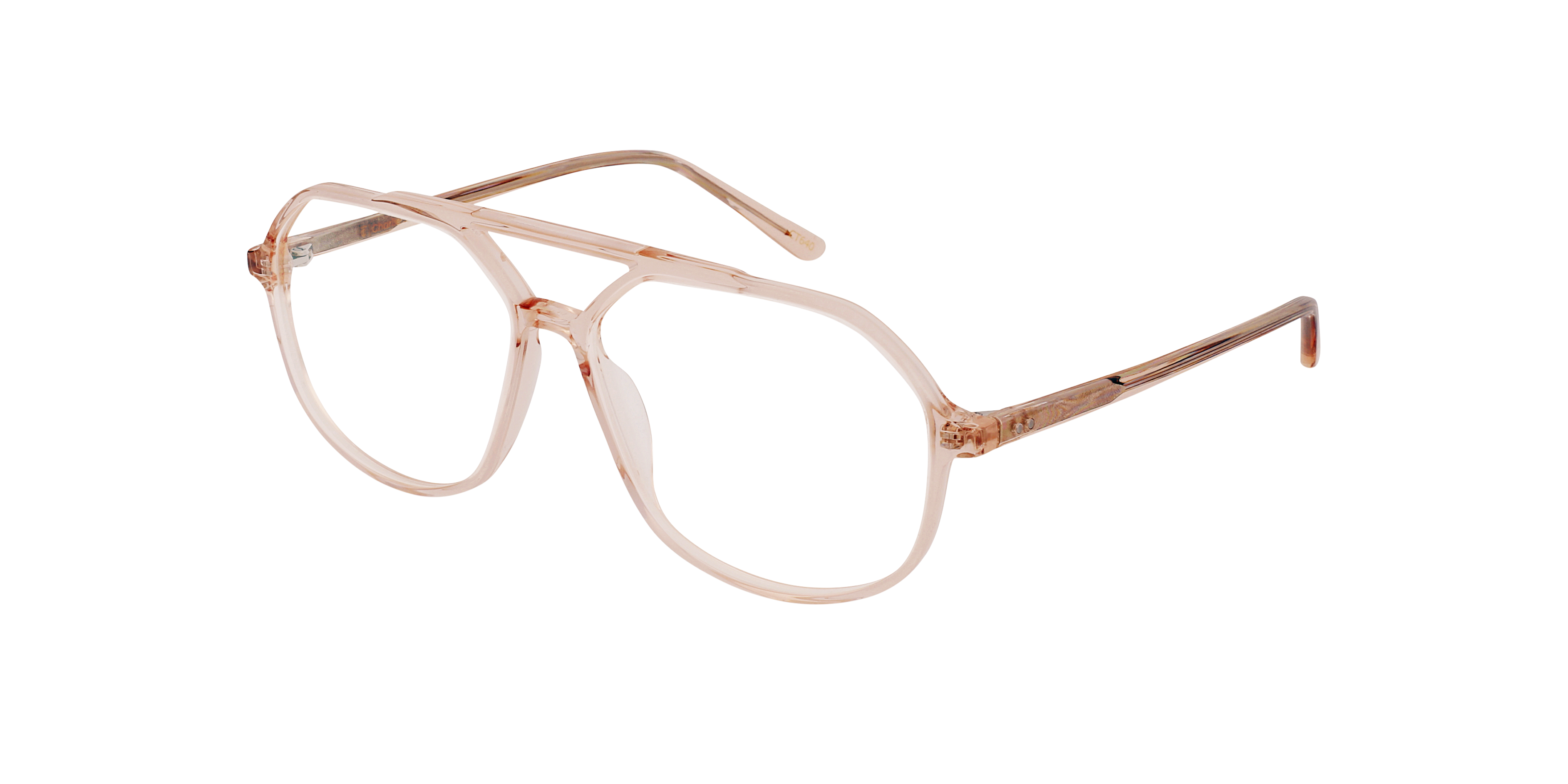 Viper AC Crystal Peach AcetaatEyeglass Frames van B24, Hoekweergave