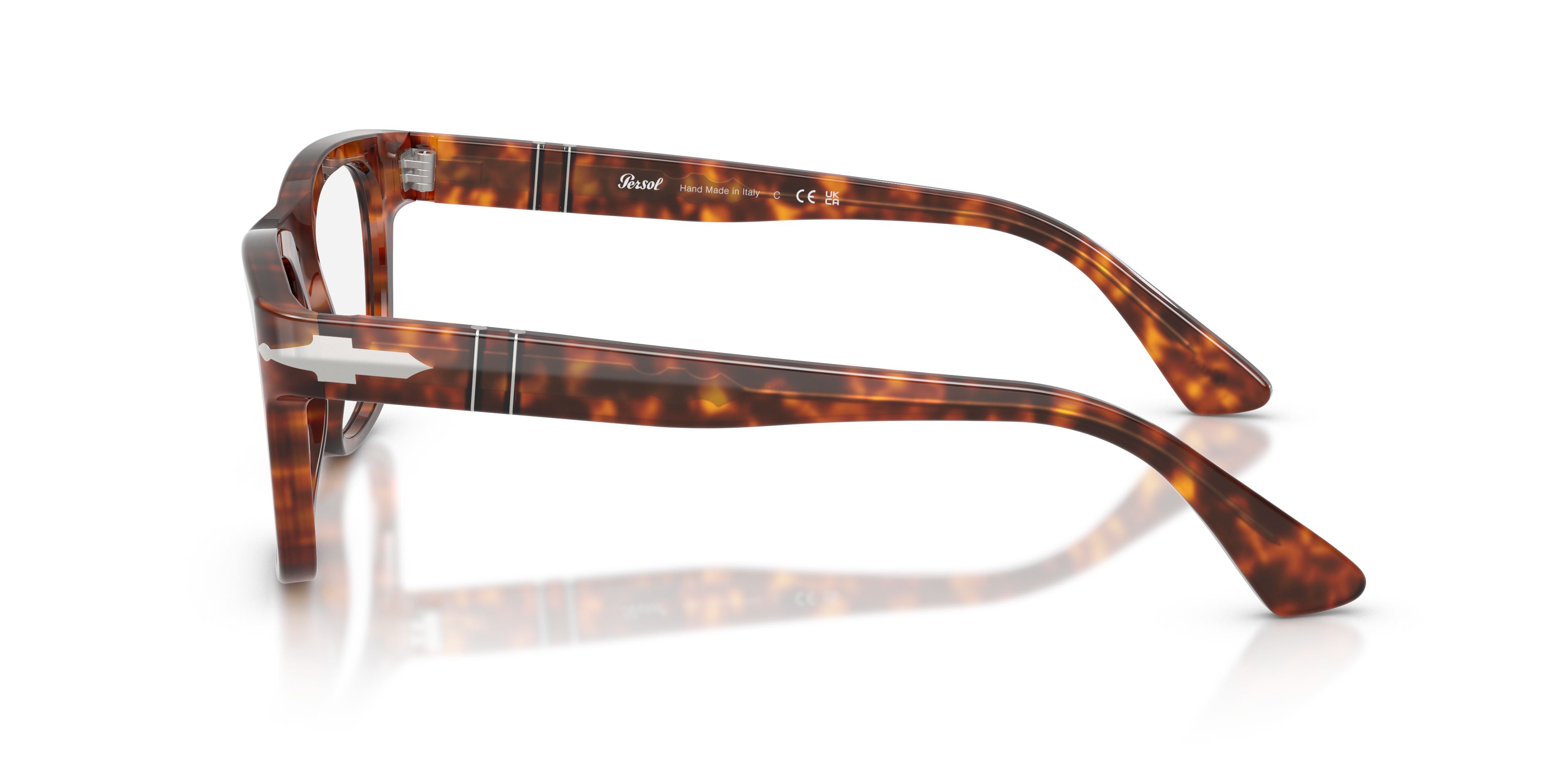 PO3389V Havana AcetaatEyeglass Frames van B24, Zijaanzicht