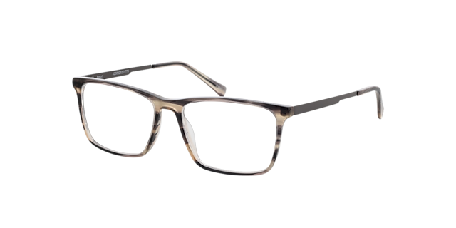 Aaron Grijs hoorn  &  mat gunmetal AcetaatEyeglass Frames van B24, Hoekweergave