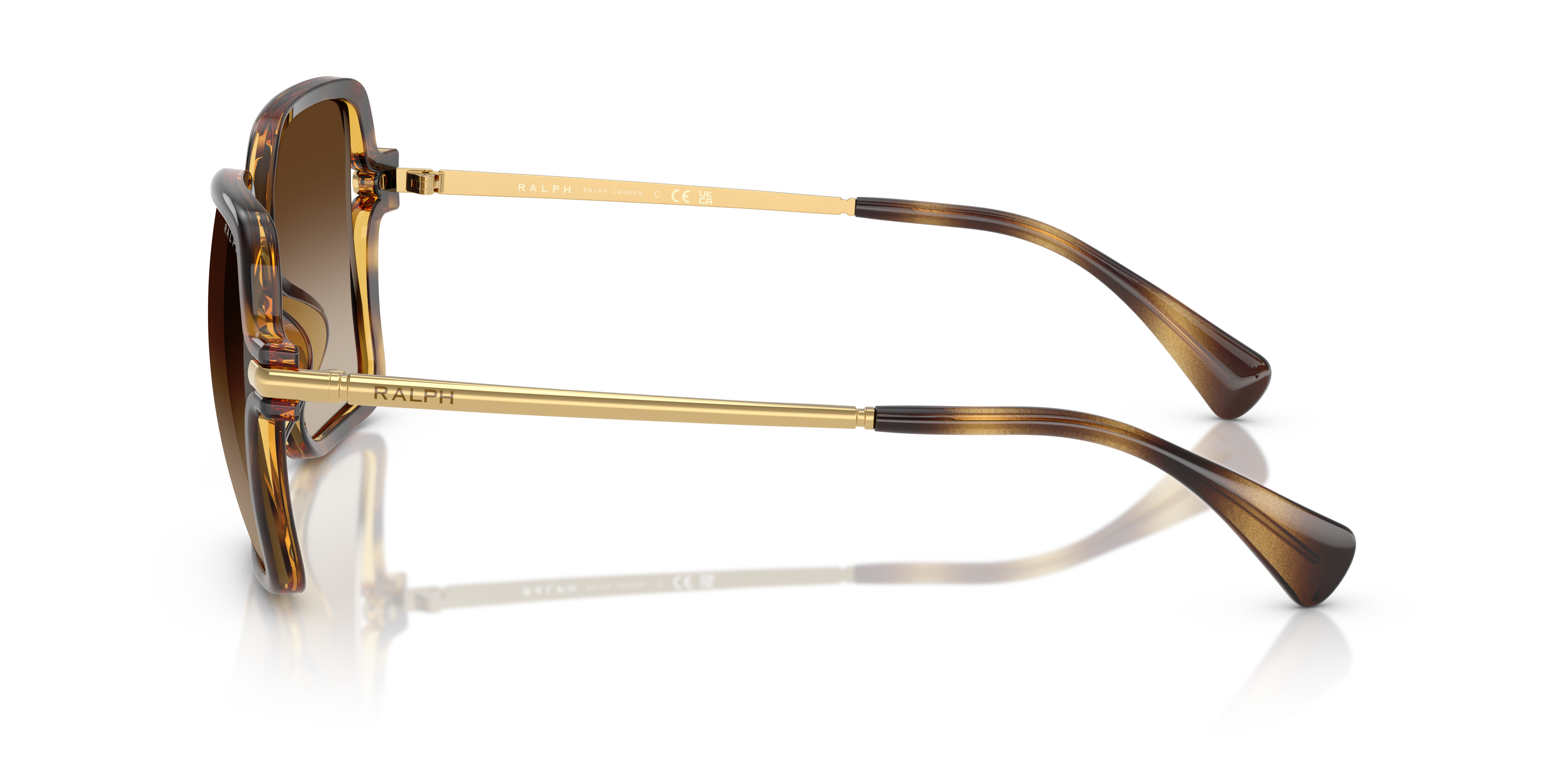 RA5319U Glänzendes Dunkelhavana KunststoffSunglass Frames von B24, Seitenansicht