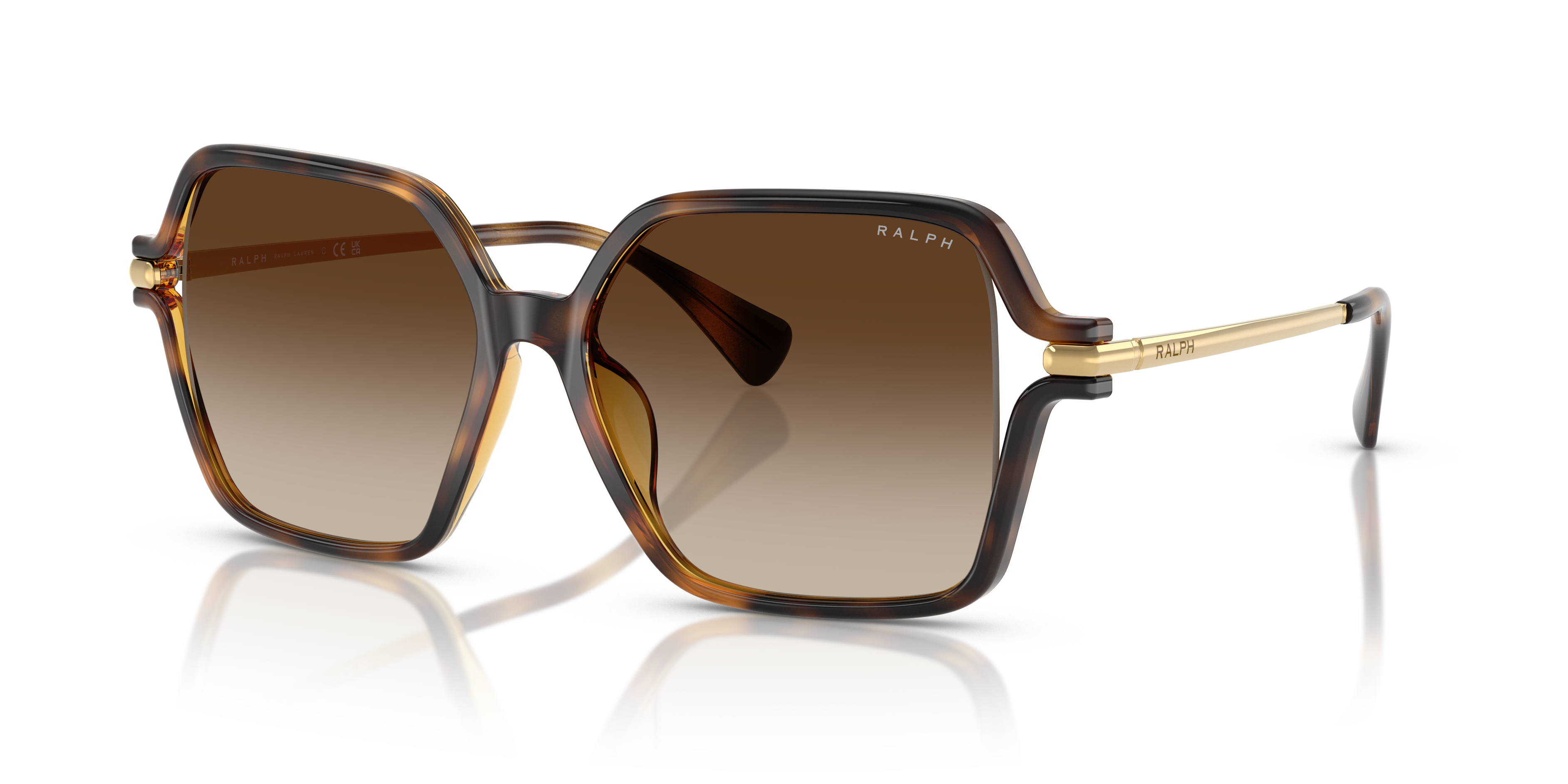 RA5319U Glänzendes Dunkelhavana KunststoffSunglass Frames von B24, Dreiviertelansicht