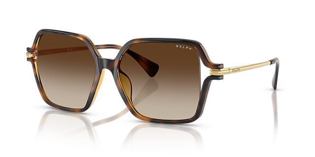 RA5319U Glänzendes Dunkelhavana KunststoffSunglass Frames von B24, Dreiviertelansicht