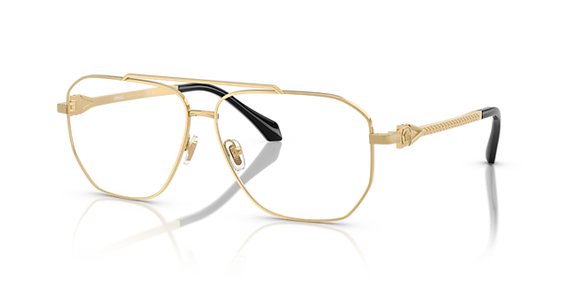 VE1307 Gold MetallEyeglass Frames von B24, Dreiviertelansicht