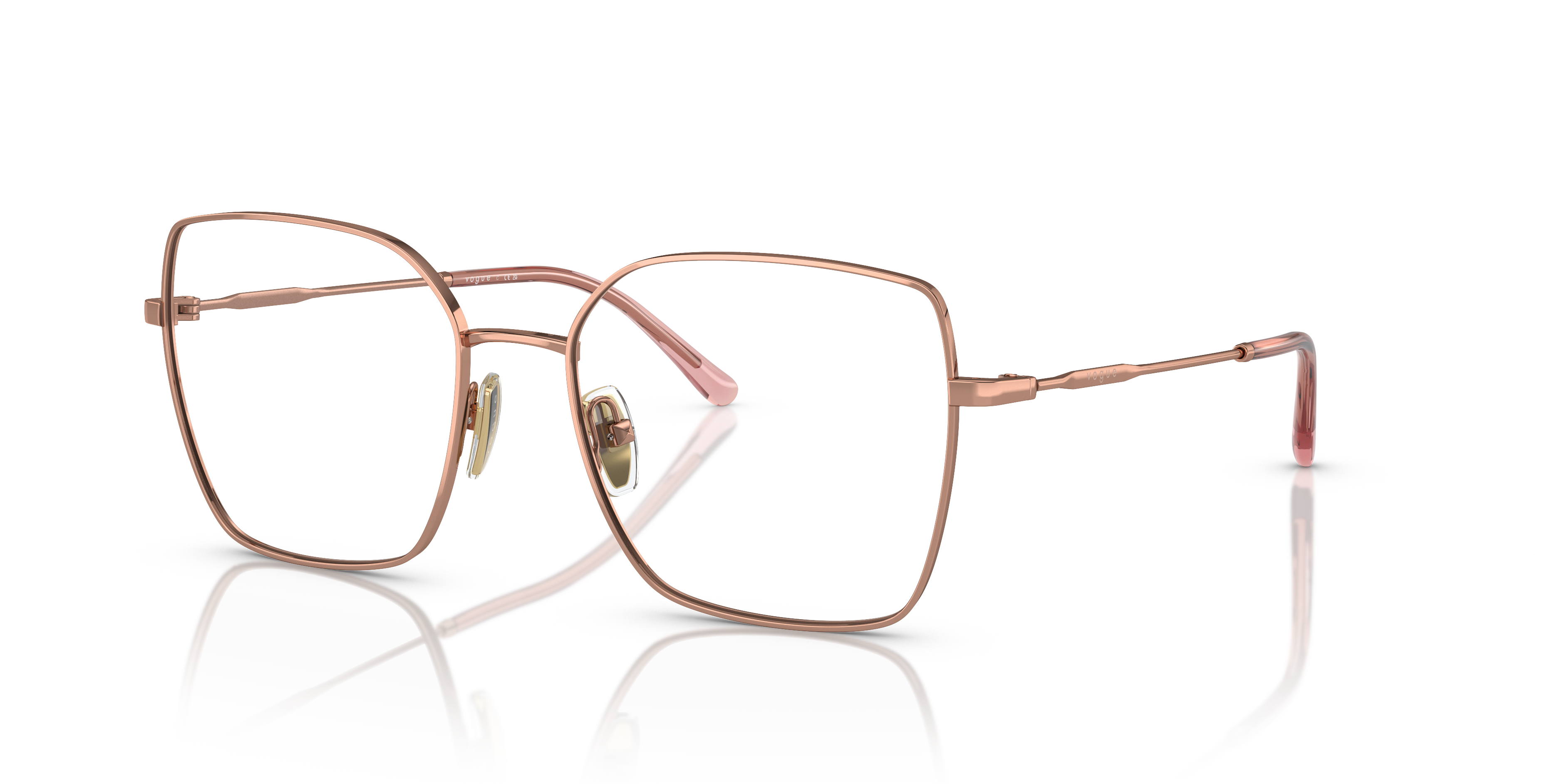 VO4274 Roségoud MetaalEyeglass Frames van B24, Hoekweergave