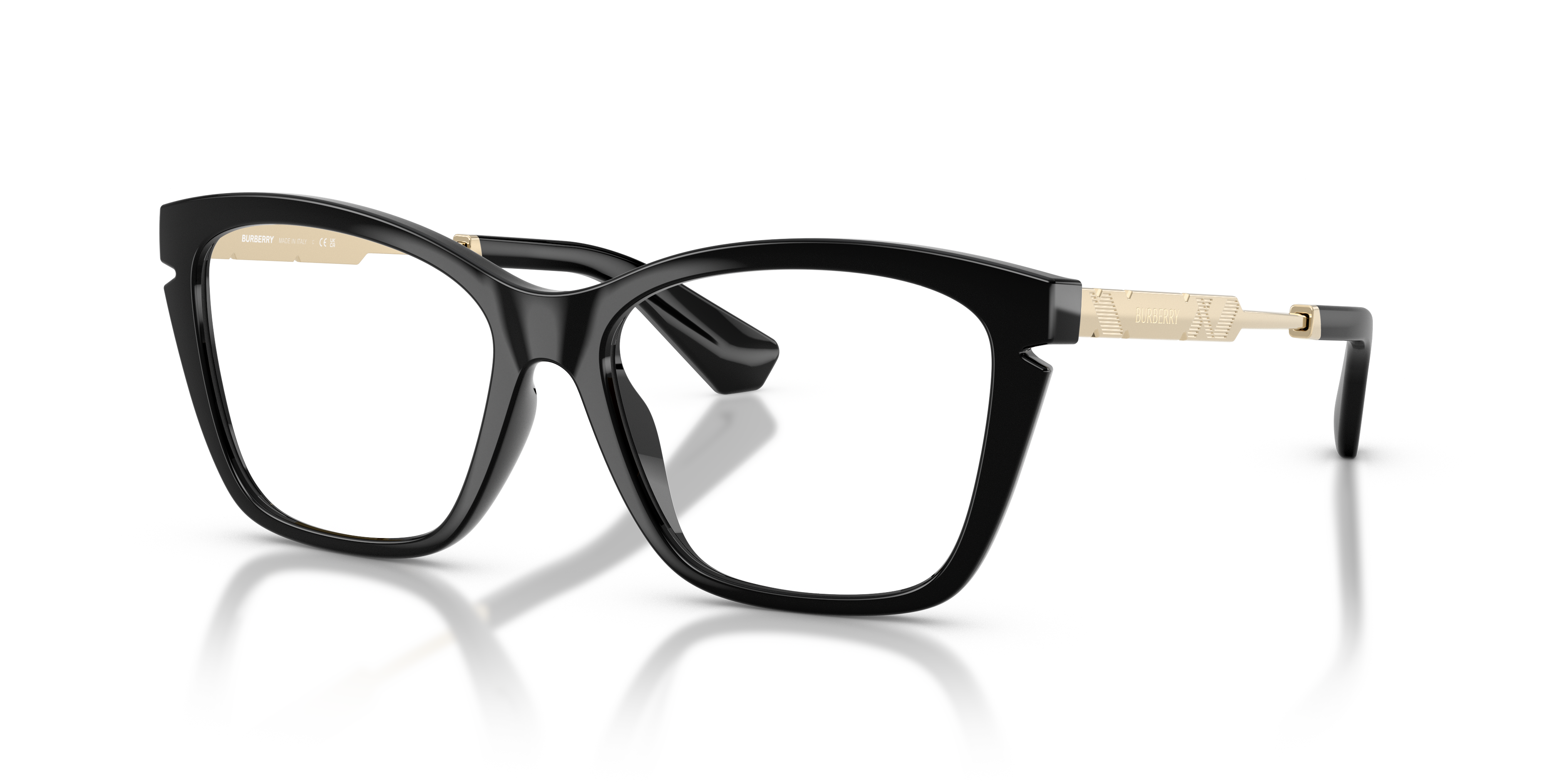 BE2427U Schwarz KunststoffEyeglass Frames von B24, Dreiviertelansicht