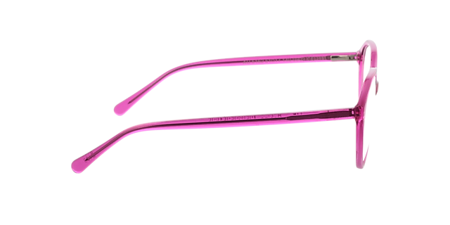 Sabine Kristal fluoriserend roze AcetaatEyeglass Frames van B24, Zijaanzicht