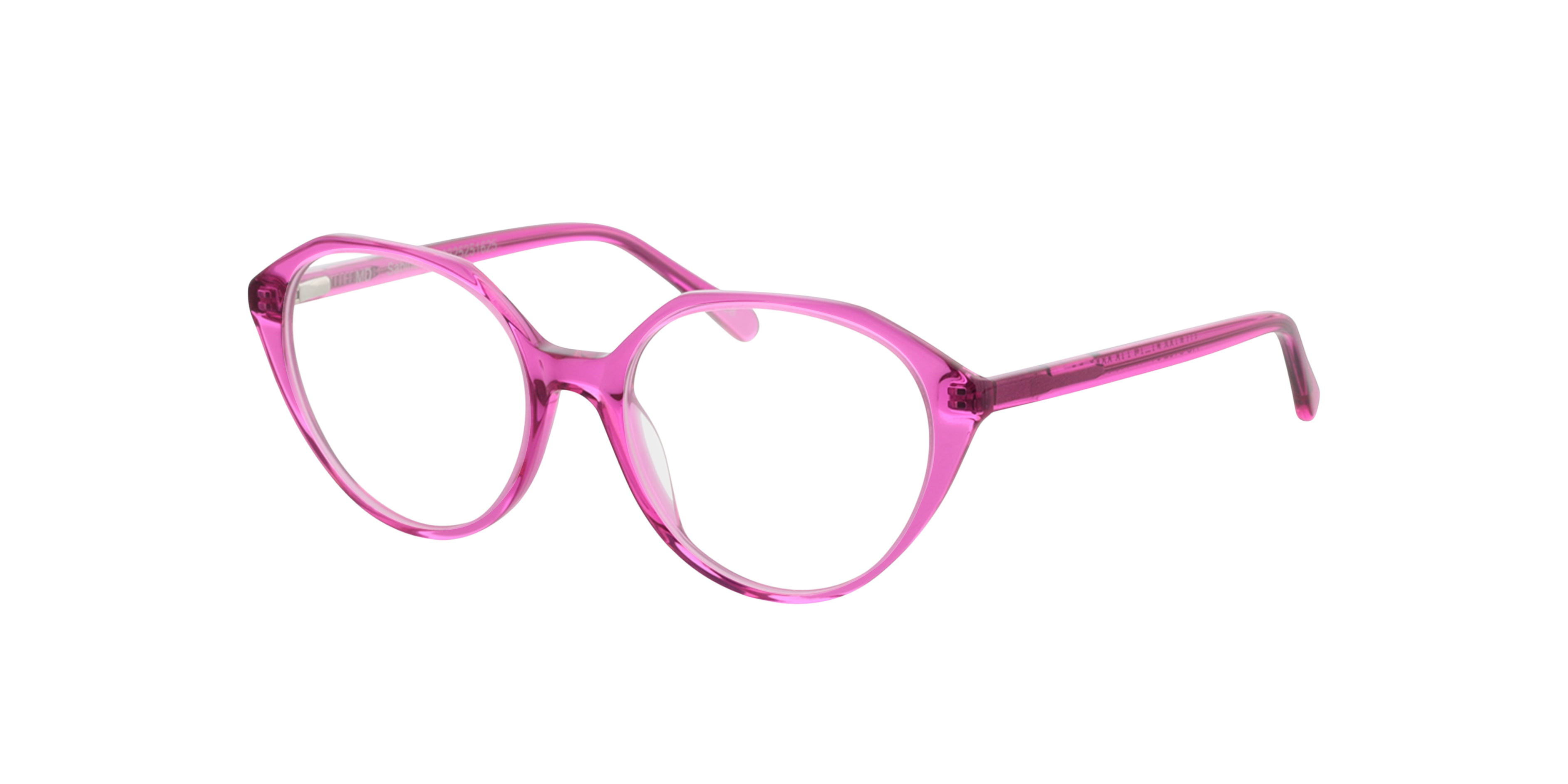 Sabine Crystal Fluo Pink AcetatEyeglass Frames von B24, Dreiviertelansicht
