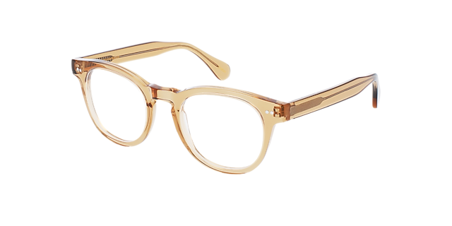 The Sheer Crystal Caramel AcetatEyeglass Frames von B24, Dreiviertelansicht