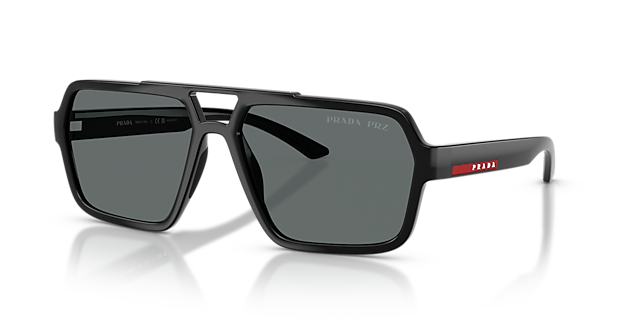 PS A06S Schwarz KunststoffSunglass Frames von B24, Dreiviertelansicht