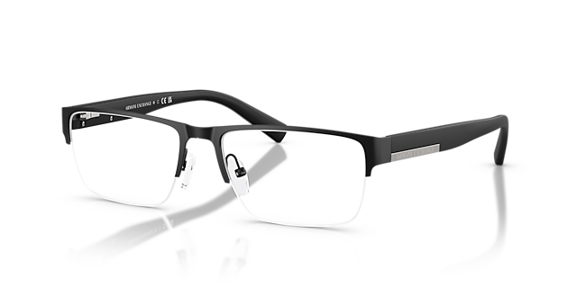 AX1018 Matt Schwarz MetallEyeglass Frames von B24, Dreiviertelansicht