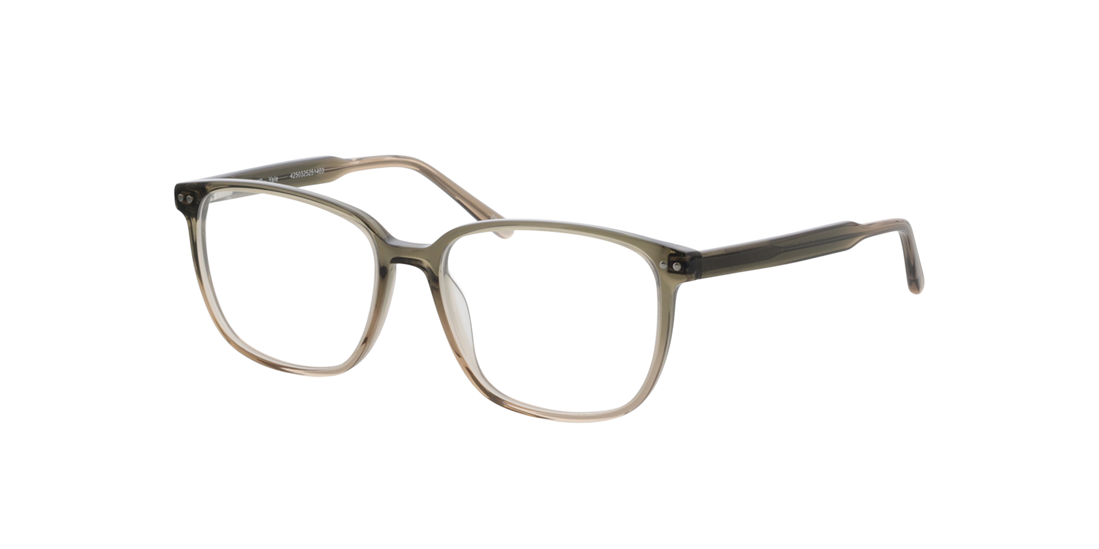 Yale Gradient Khaki AcetaatEyeglass Frames van B24, Hoekweergave