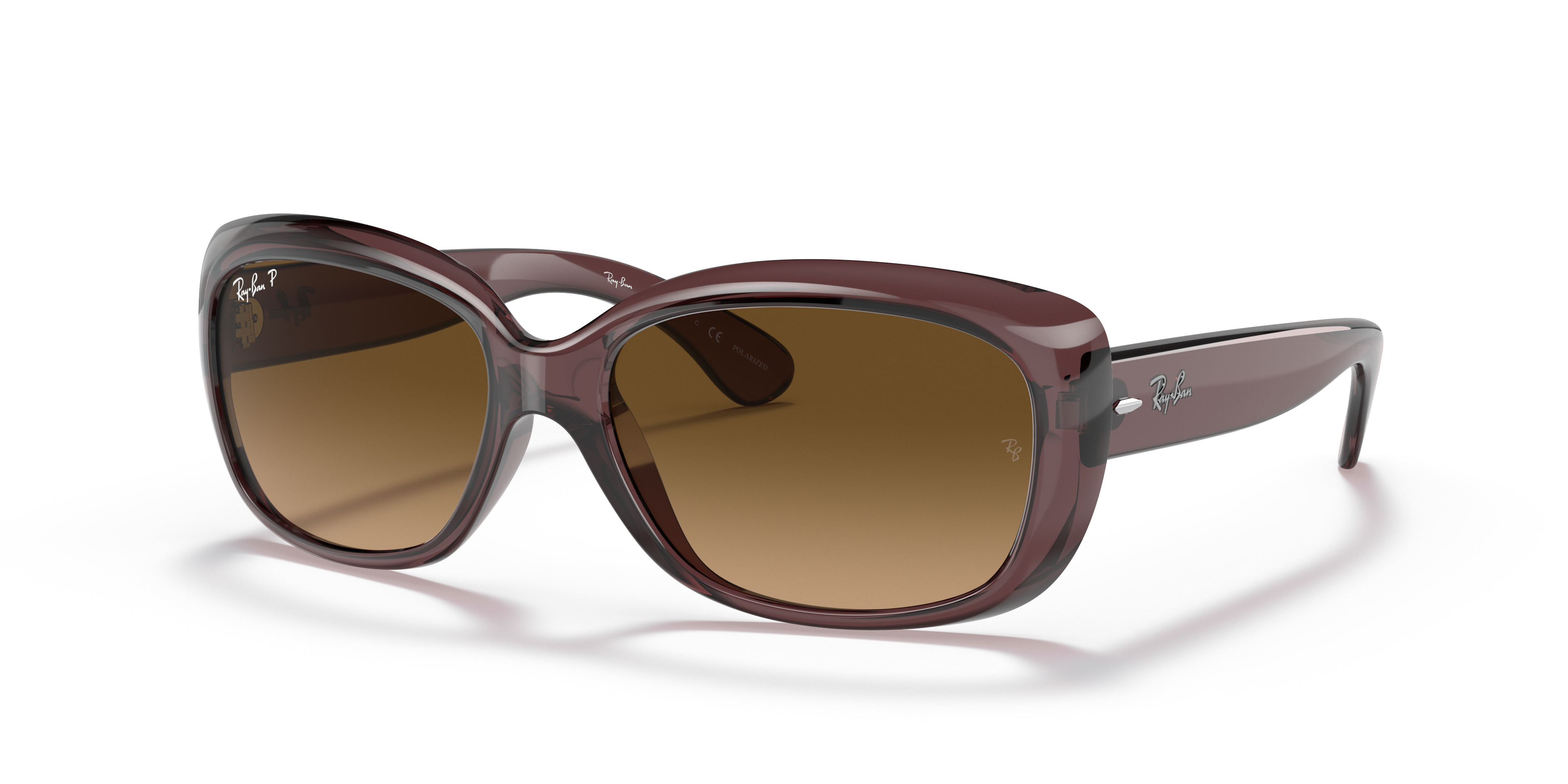 RB4101 Dunkelbraun transparent KunststoffSunglass Frames von B24, Dreiviertelansicht