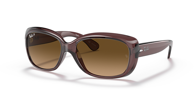RB4101 Transparant donkerbruin KunststofSunglass Frames van B24, Hoekweergave