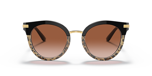 DG4394 Zwart & luipaardprint AcetaatSunglass Frames van B24, Vooraanzicht