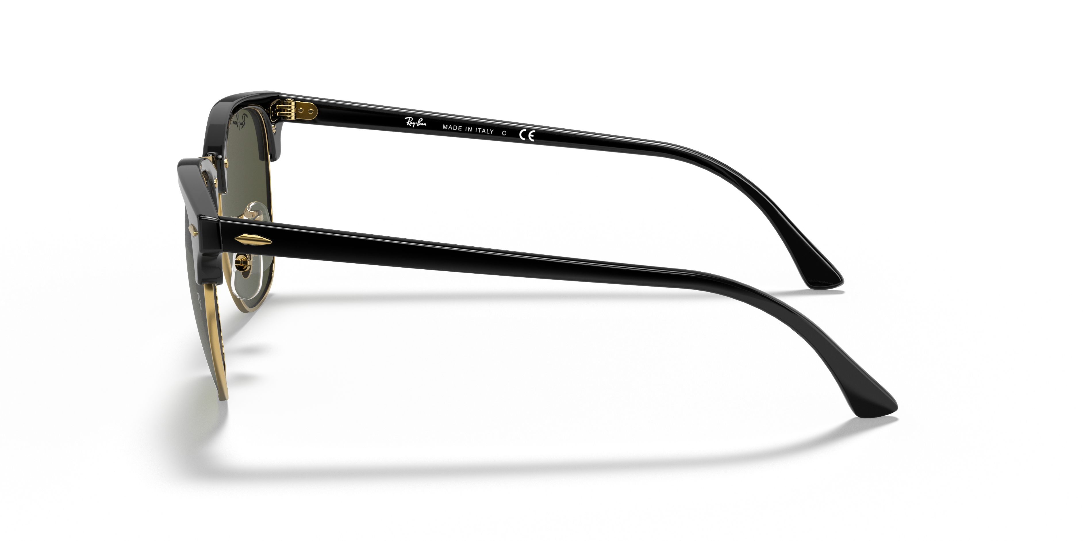 RB3016 Schwarz auf Gold AcetatSunglass Frames von B24, Seitenansicht