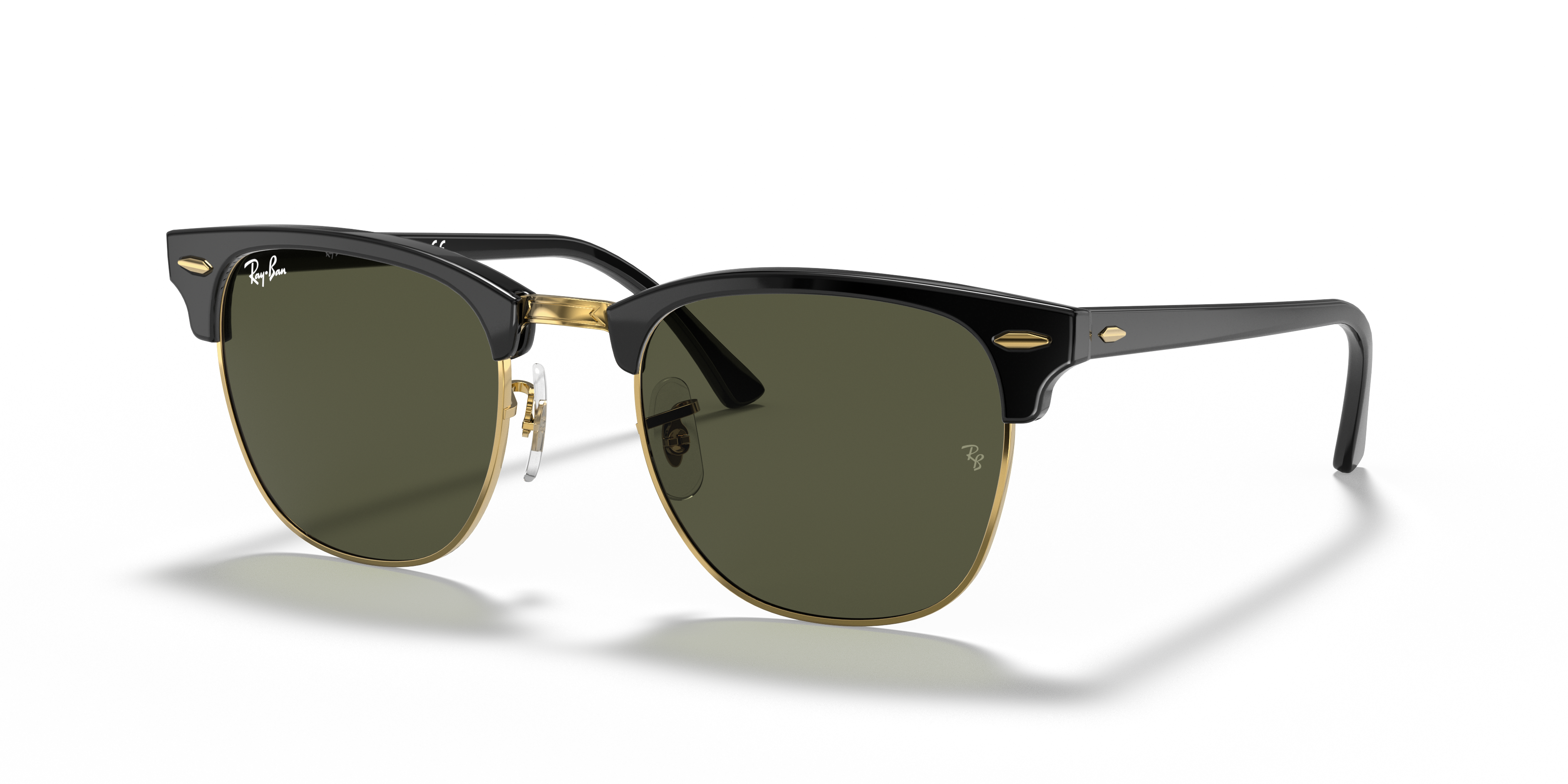 RB3016 Schwarz auf Gold AcetatSunglass Frames von B24, Dreiviertelansicht