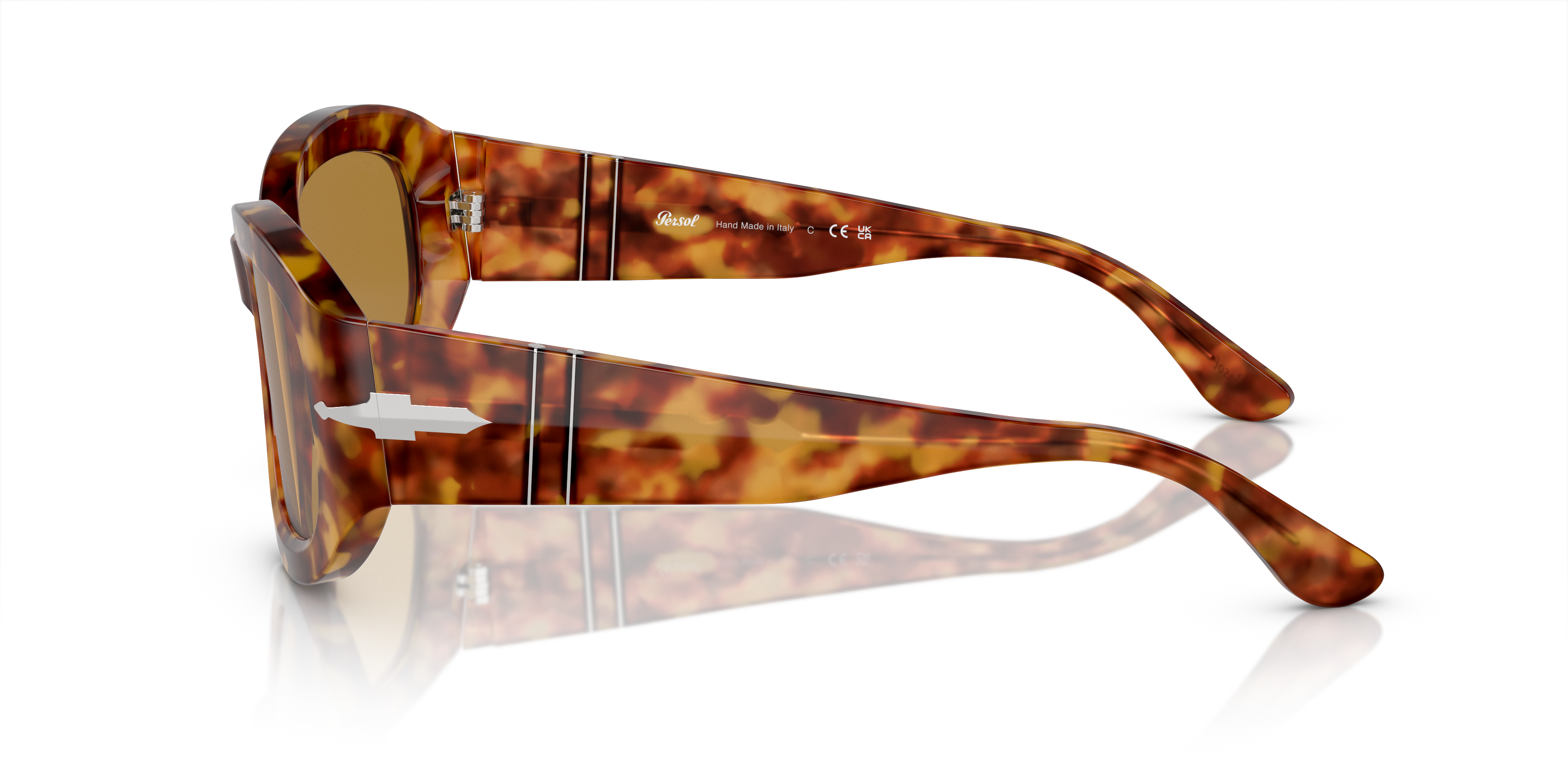 PO3335S Brown Tortoise AcetaatSunglass Frames van B24, Zijaanzicht