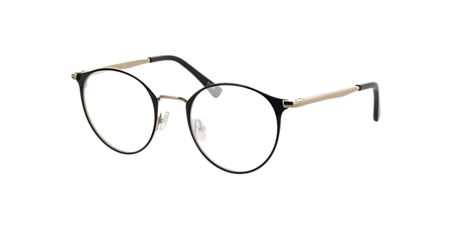 Nitra Zwart & goud MetaalEyeglass Frames van B24, Hoekweergave