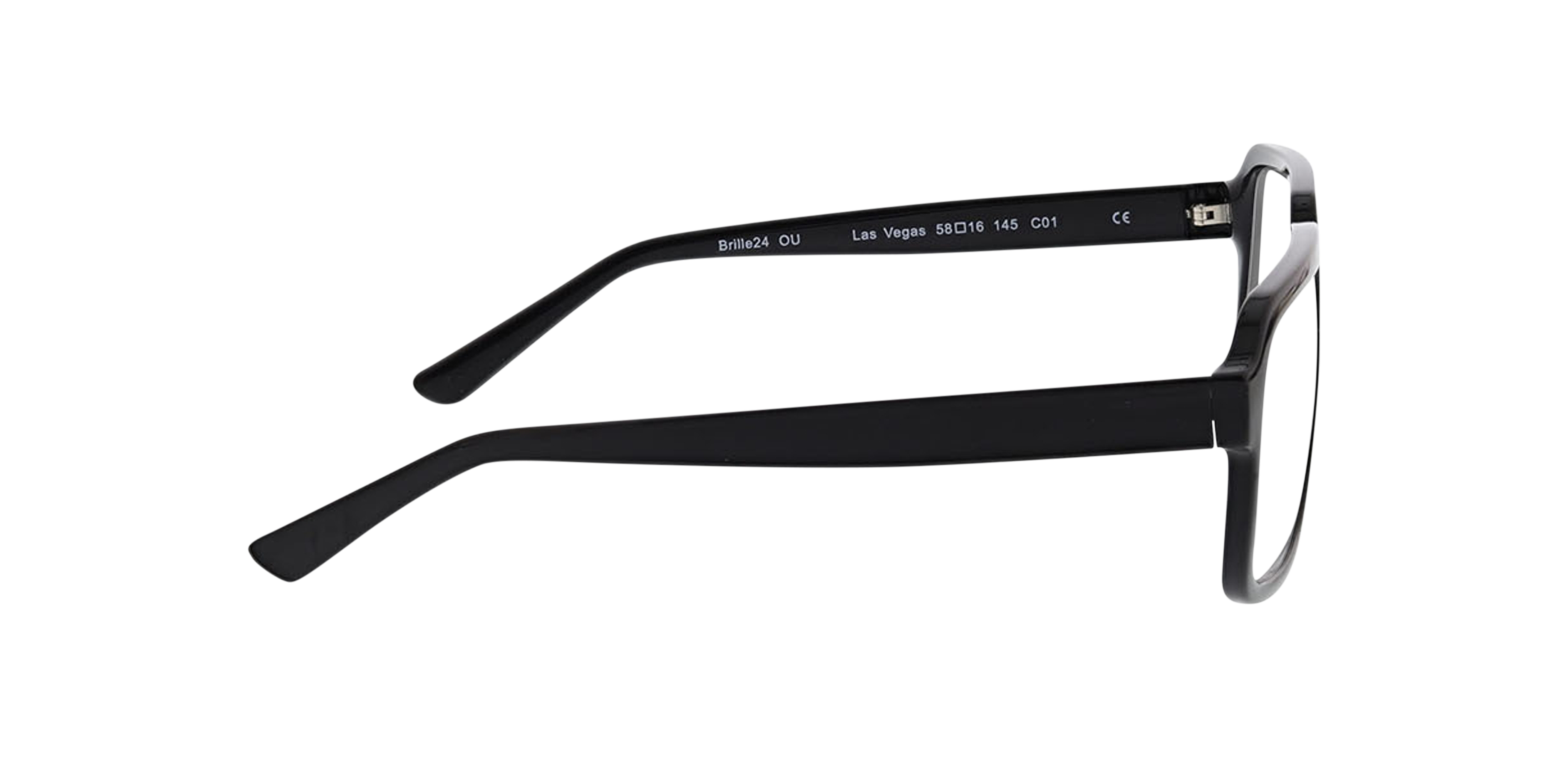 Las Vegas Zwart KunststofEyeglass Frames van B24, Zijaanzicht