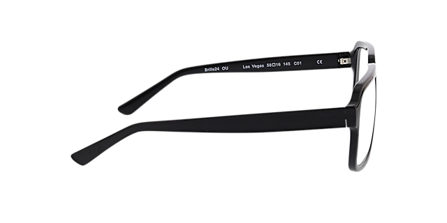 Las Vegas Zwart KunststofEyeglass Frames van B24, Zijaanzicht