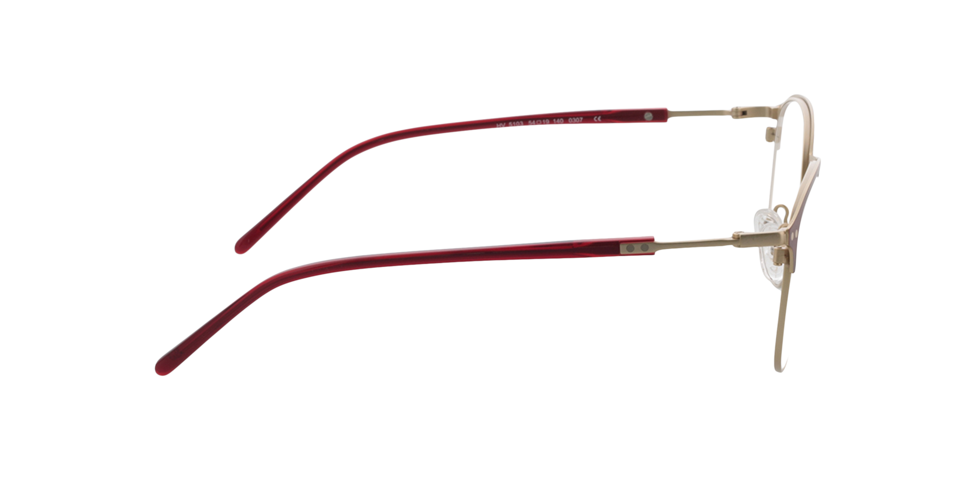 Jamie Satijn goud  &  matrood MetaalEyeglass Frames van B24, Zijaanzicht