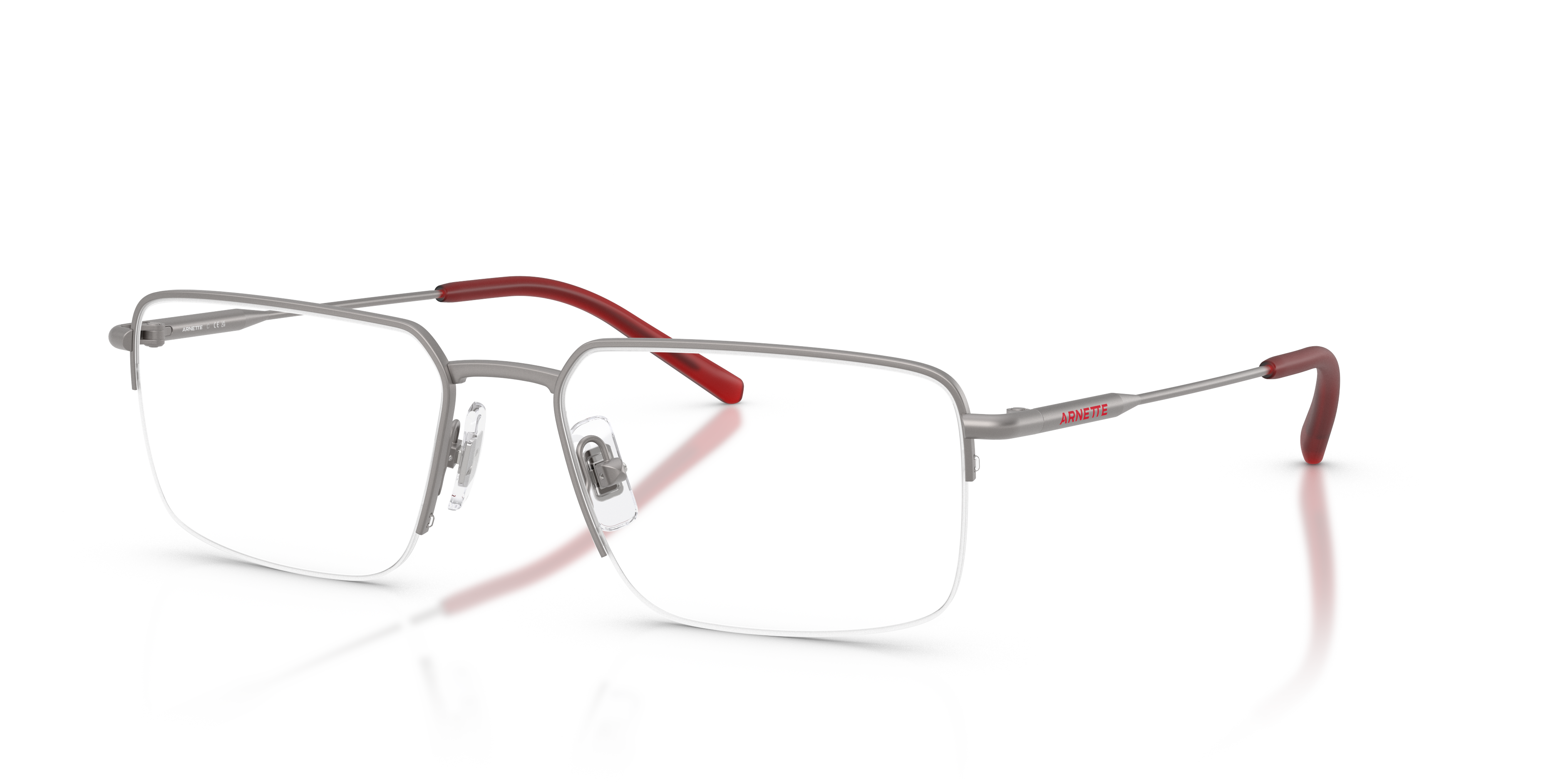 AN6152 Mat Staalgrijs MetaalEyeglass Frames van B24, Hoekweergave