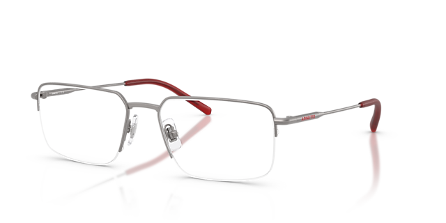 AN6152 Mat Staalgrijs MetaalEyeglass Frames van B24, Hoekweergave
