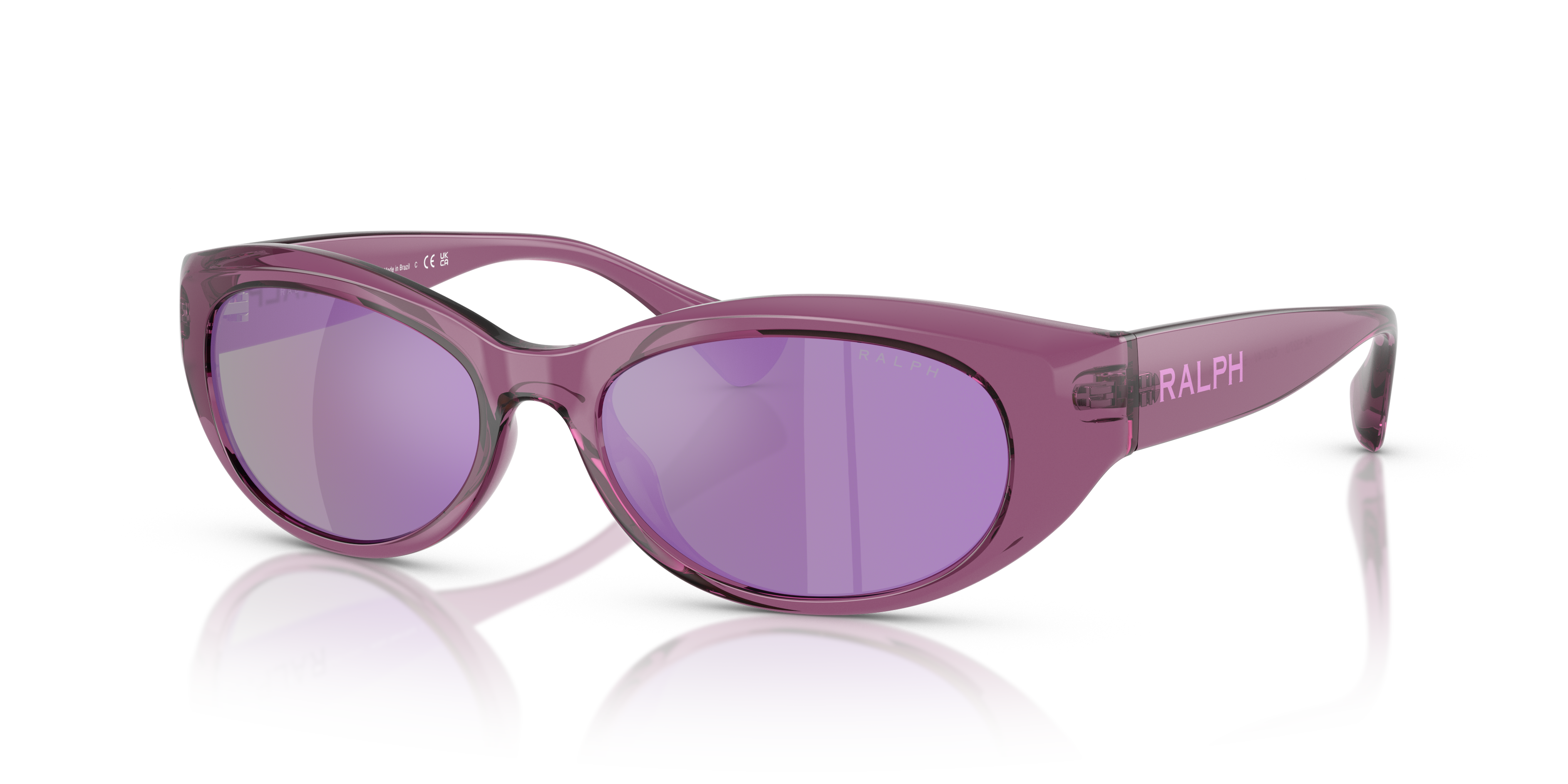 RA5327U Shiny Transparent Violet KunststoffSunglass Frames von B24, Dreiviertelansicht