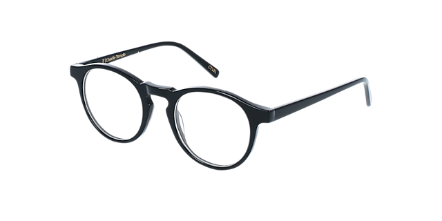 Sam Jet Black AcetatEyeglass Frames von B24, Dreiviertelansicht