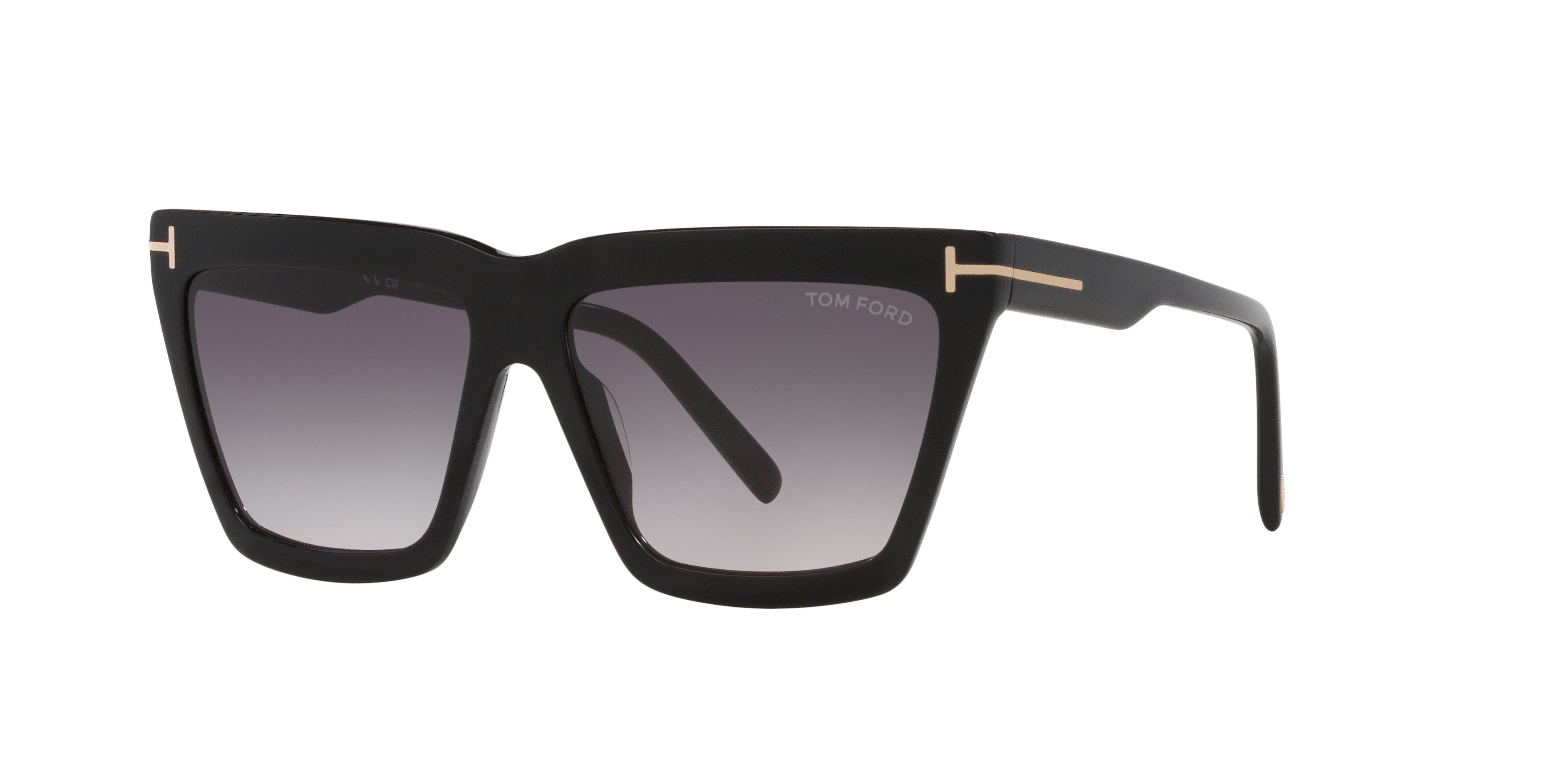 FT1110 Glänzendes Schwarz AcetatSunglass Frames von B24, Dreiviertelansicht
