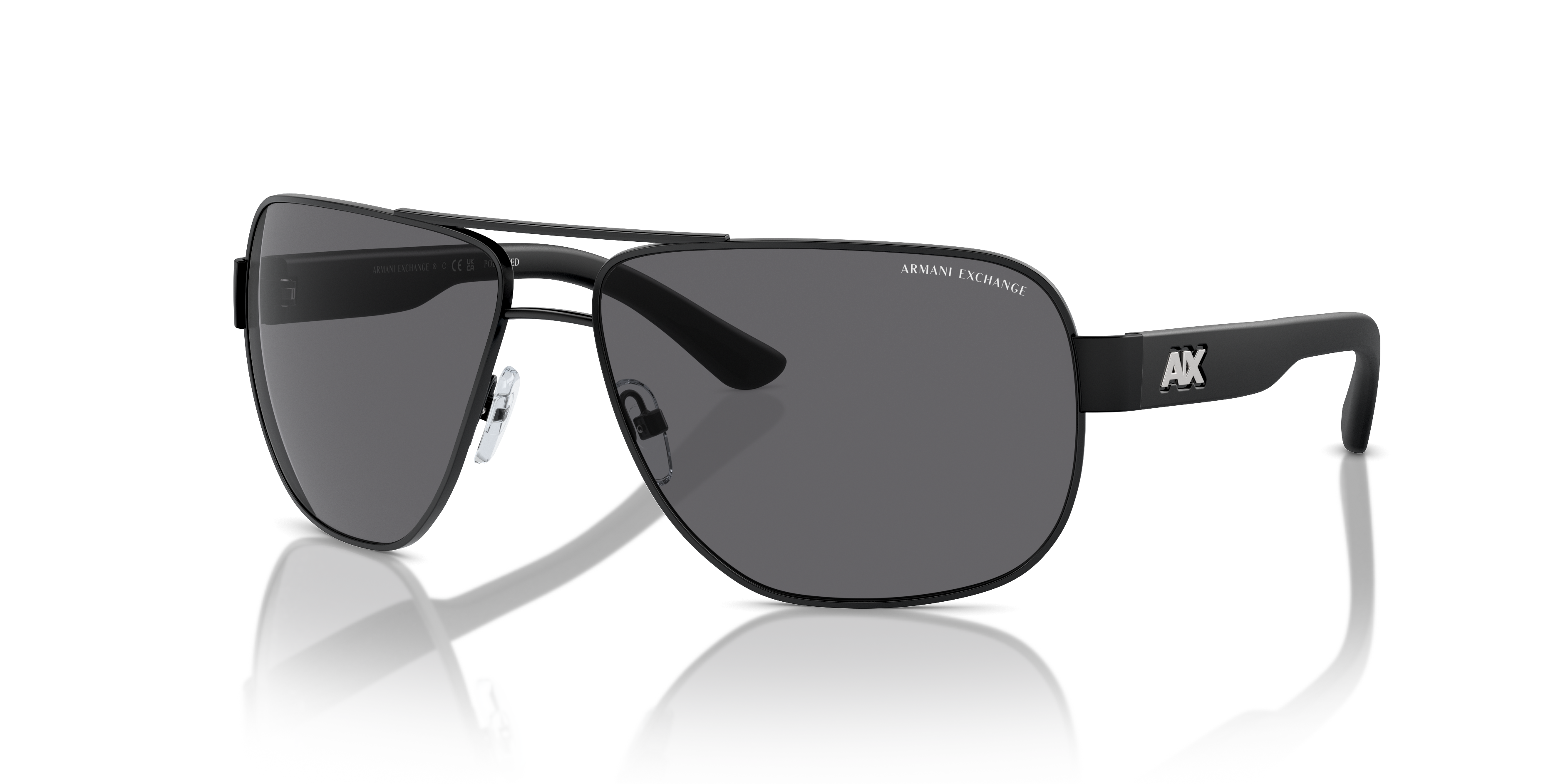AX2012S Matzwart MetaalSunglass Frames van B24, Hoekweergave